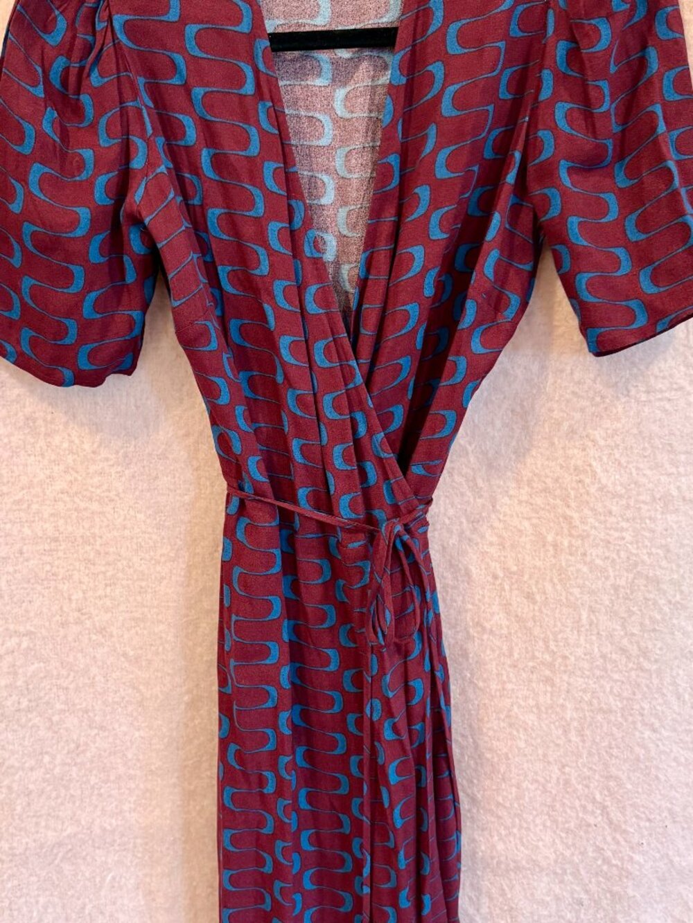 Reformation Womens Size S Laurent Dress Marooned Burgundy Print Wrap Puff Sleeve